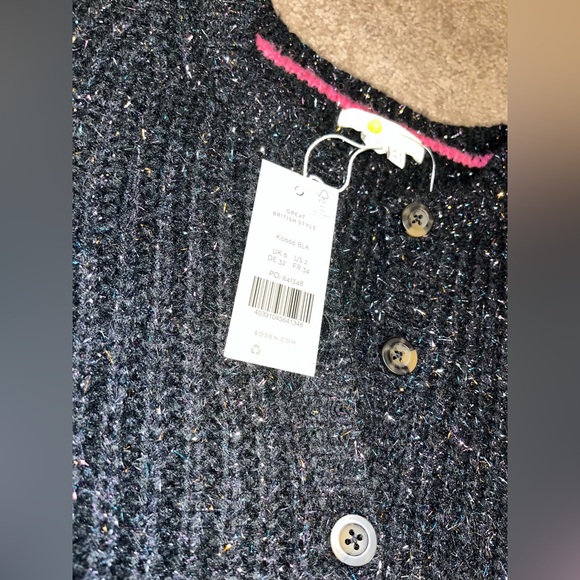 Boden Chunky Fluffy Cardigan- Black size US 2/UK 6 - Picture 6 of 7